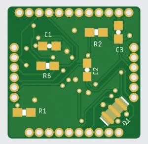 Bottom side of mini arduino pcb