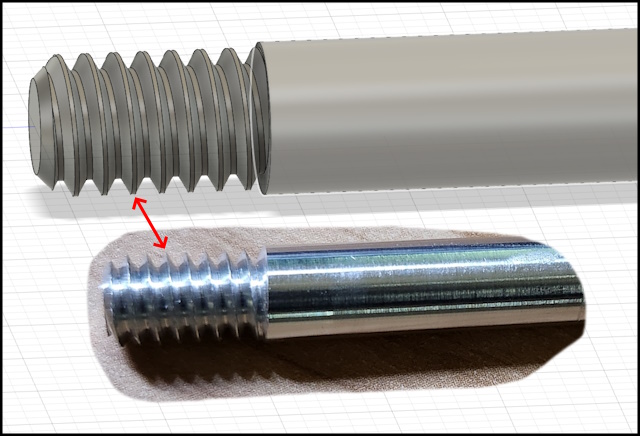 thread compare fusion 360 model with real output